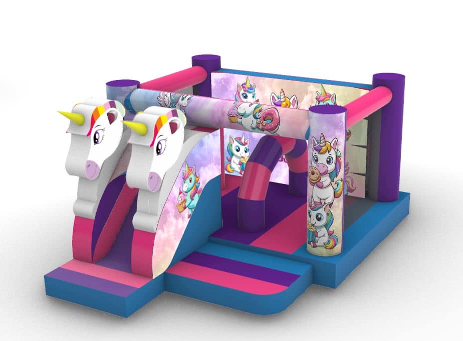 Design mock up of 3D indoor unicorn activity combo