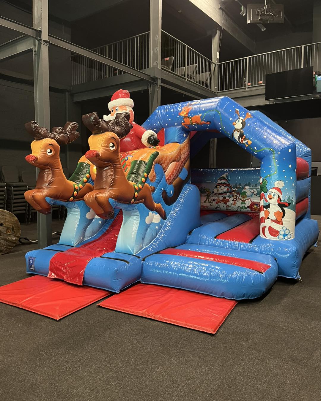 Christmas front slide combo on hire at a Christmas event in Liverpool for Zoe's Place