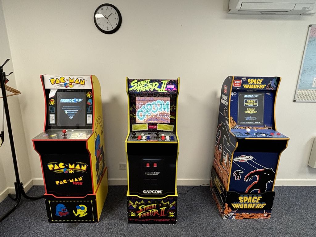 Retro arcade games at Azenta Life Sciences, Irlam